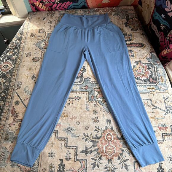 Athleta Salutation Jogger Pants Athletic Yoga Leggings Light Blue Size Small - Picture 1 of 8